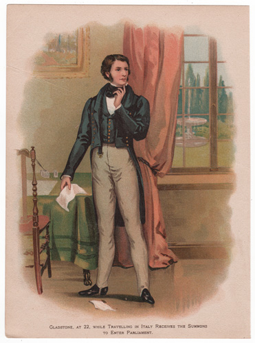 Gladstone at 22, while Traveling in Italy Received the Summons to Enter Parliament